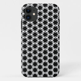 Capa Para iPhone 11 Padrão de trava preto e branco