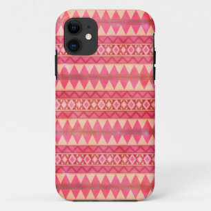 Capa Para iPhone 11 Padrão de triângulo cor-de-rosa na moda