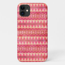 Capa Para iPhone 11 Padrão de triângulo cor-de-rosa na moda