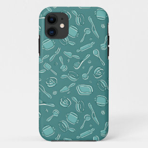 Capa Para iPhone 11 Padrão de Utensílios de cozinha