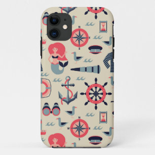 Capa Para iPhone 11 Padrão de vida marinha