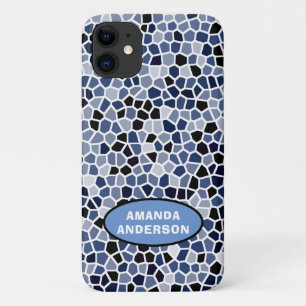 Capa Para iPhone 11 Padrão de vidro LEGAL azul colado personalizado