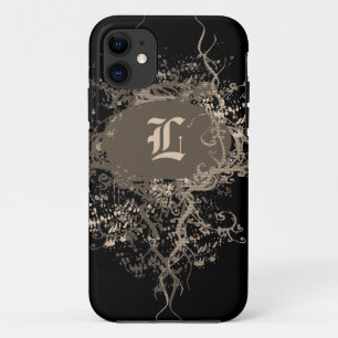Capa Para iPhone 11 Padrão de Vintage com Monograma L