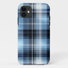 Capa Para iPhone 11 Padrão de Xadrez Azul Clássico - Trendy Tartan Des