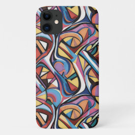 Capa Para iPhone 11 Padrão digital geométrico abstrato moderno 48