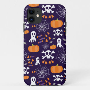Capa Para iPhone 11 Padrão Divertido de Halloween