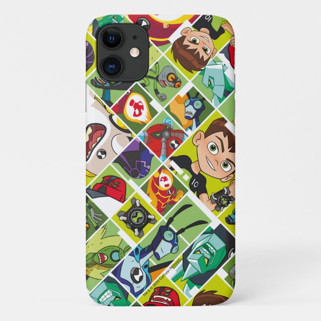 Capa Para iPhone 11 Padrão do Azulejo Ben 10 (Verso)