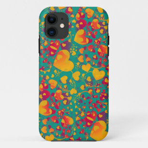 Capa Para iPhone 11 Padrão do coração - amor verde do oceano