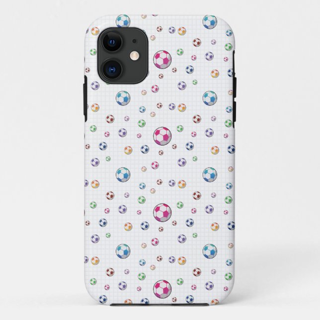 Capa Para iPhone 11 Padrão do futebol de meta (Verso)