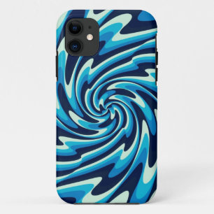 Capa Para iPhone 11 Padrão do mar ondulado (Azul da meia-noite, Azul, 