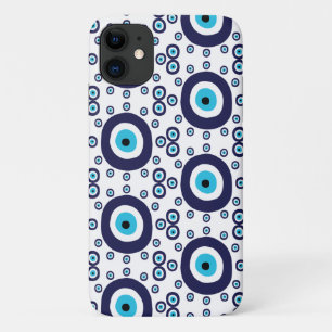 Capa Para iPhone 11 Padrão dos Círculos Mau azares do Mediterrâneo Azu