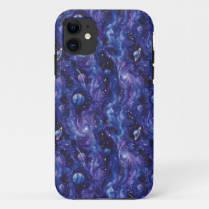 Capa Para iPhone 11 Padrão espacial com estrelas e planetas