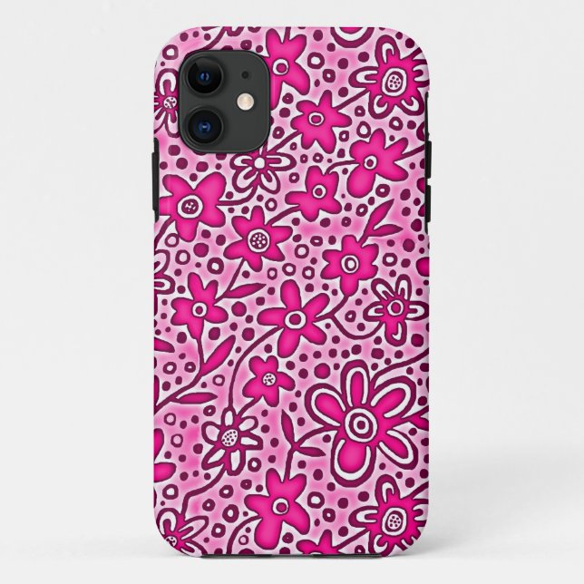 Capa Para iPhone 11 Padrão Floral 190112v2 (Verso)
