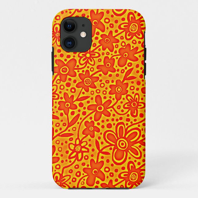 Capa Para iPhone 11 Padrão Floral 190112v4 (Verso)