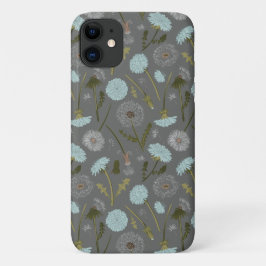 Capa Para iPhone 11 Padrão Floral Azul da Cinza Dandelion