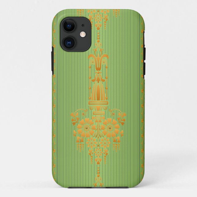 Capa Para iPhone 11 padrão floral barroco com borda V2020 (Verso)