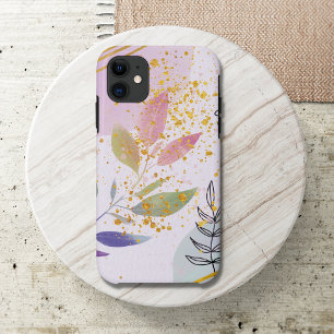 Capa Para iPhone 11 Padrão floral cor-de-rosa moderno em aquarela com