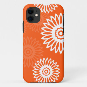 Capa Para iPhone 11 Padrão floral da margarina laranja minimalista