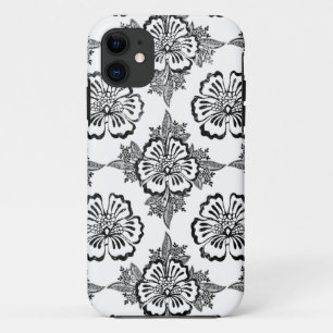 Capa Para iPhone 11 Padrão floral de hibiscus floral de damascos dete