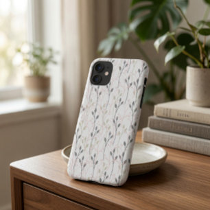 Capa Para iPhone 11 Padrão Floral Delicado em Estojo de Iphone Pastel
