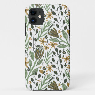 Capa Para iPhone 11 Padrão Floral do Sonho Verde