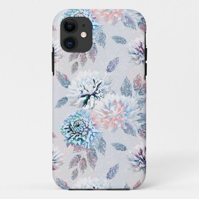 Capa Para iPhone 11 Padrão floral elegante. (Verso)