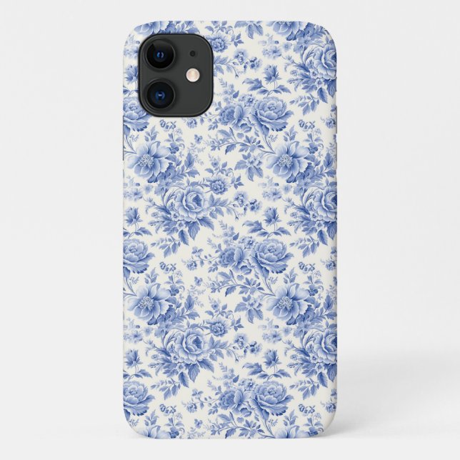 Capa Para iPhone 11 padrão floral francês (Verso)