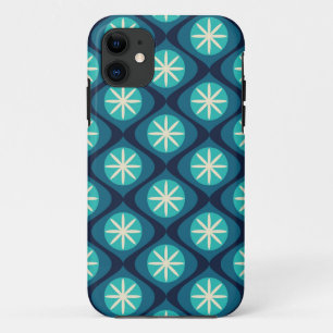 Capa Para iPhone 11 Padrão floral ondulado retroativo dos anos 70 - az