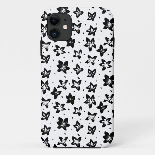 Capa Para iPhone 11 Padrão Floral Reconstruído - Gótico acromático (Verso)