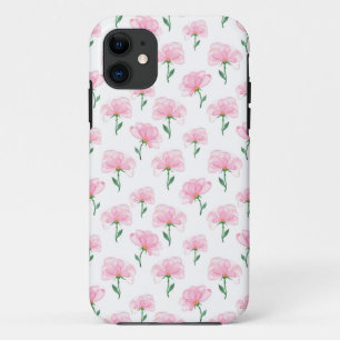 Capa Para iPhone 11 Padrão Floral Rosa Elegante