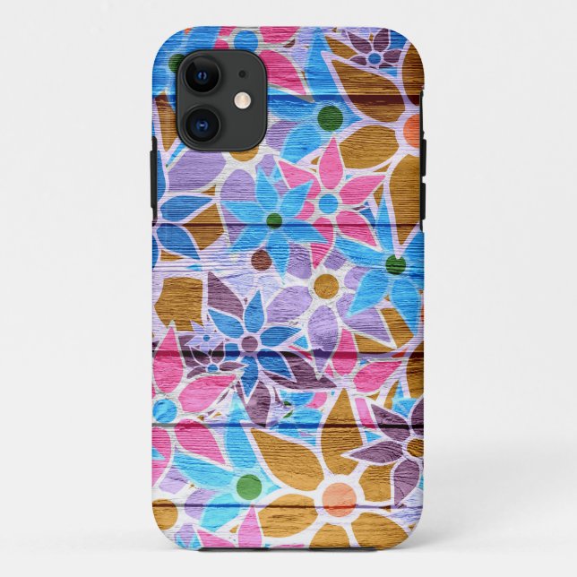 Capa Para iPhone 11 Padrão Floral Trendy #14 (Verso)