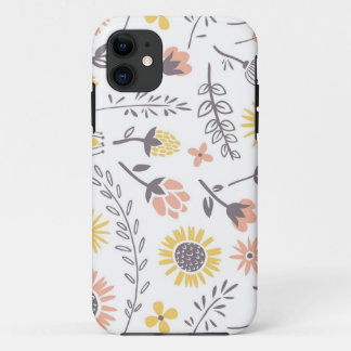 Capa Para iPhone 11 Padrão Floral Vintage 