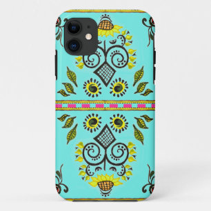 Capa Para iPhone 11 Padrão Folclórico de Girassol por Alexandra Cook