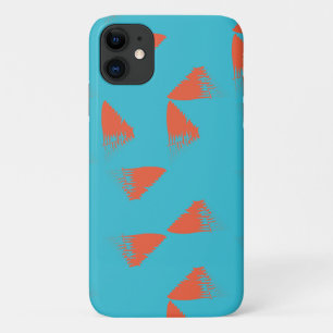Capa Para iPhone 11 Padrão geométrico azul, laranja, vibrante e de ten