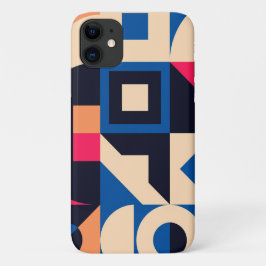 Capa Para iPhone 11 padrão geométrico de círculo colorido