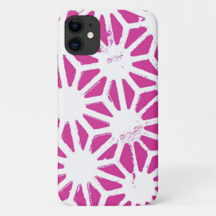 Capa Para iPhone 11 Padrão geométrico de Fuchsia
