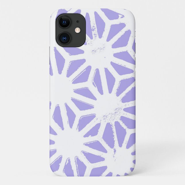 Capa Para iPhone 11 padrão geométrico de lavanda (Verso)
