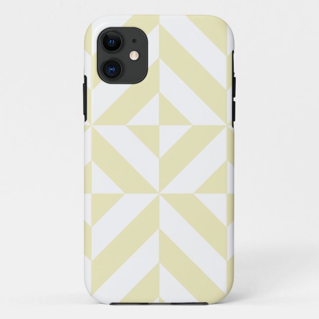 Capa Para iPhone 11 Padrão geométrico Dourado pálido do cubo deco (Verso)