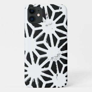 Capa Para iPhone 11 Padrão geométrico preto-e-branco