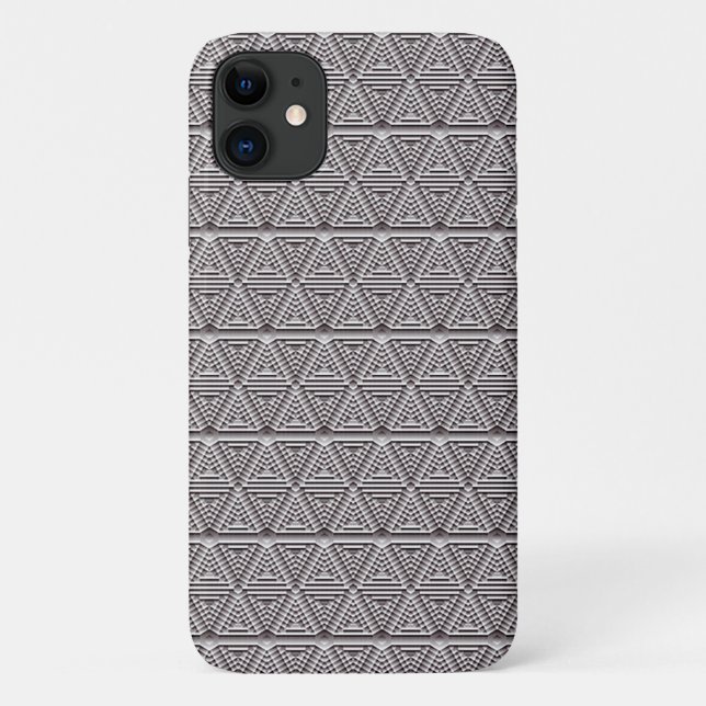 Capa Para iPhone 11 Padrão geométrico preto e branco (Verso)