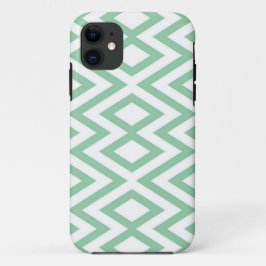 Capa Para iPhone 11 Padrão geométrico verde pastel