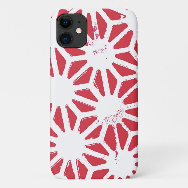 Capa Para iPhone 11 Padrão geométrico vermelho (Verso)