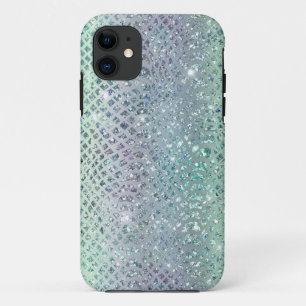 Capa Para iPhone 11 Padrão Glam Sparkly Diamond Snakeskin