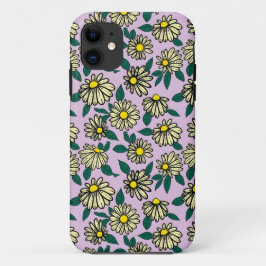 Capa Para iPhone 11 Padrão Invisível Amarelo Ditsy