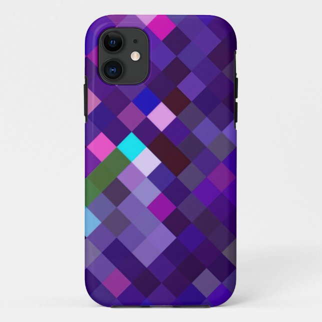 Capa Para iPhone 11 Padrão ixelado - Roxo (Verso)