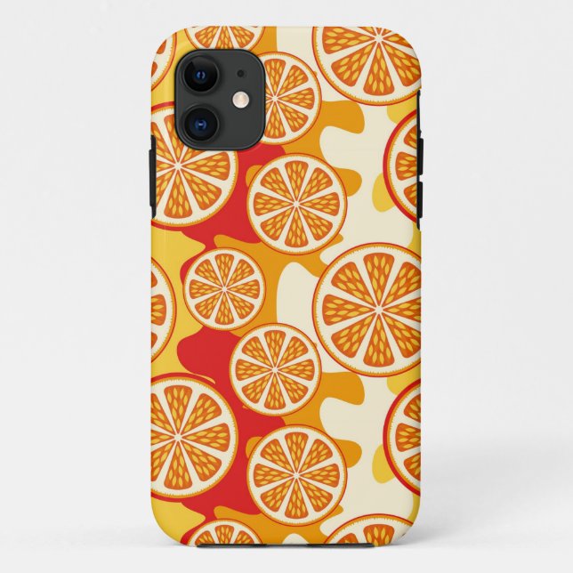 Capa Para iPhone 11 Padrão laranja (Verso)