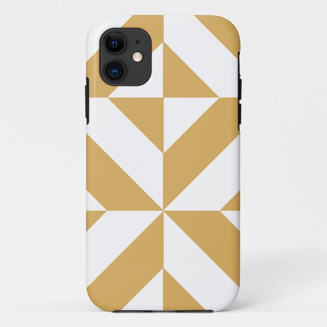 Capa Para iPhone 11 Padrão Legal e Dourado do Cubo de Deco Geométrico (Verso)