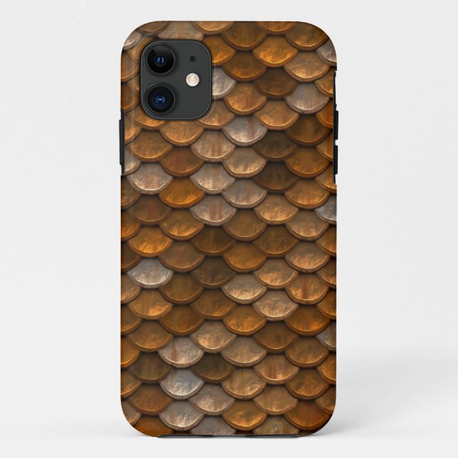 Capa Para iPhone 11 Padrão Metálico de Bronze Dourado de na moda (Verso)