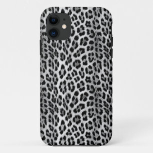 Capa Para iPhone 11 Padrão monocromático preto e branco, leopardo
