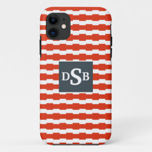Capa Para iPhone 11 Padrão Monograma de listras